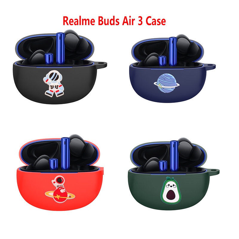 Case Cover Earphone Motif Kartun Dengan Kait Untuk Realme Buds Air 3