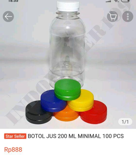 Botol Jus 200 Ml Minimal 100 Pcs