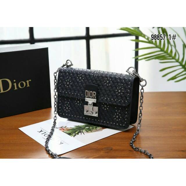 DIOR ADDICT STUDDED CALFSKIN FLAP BAG