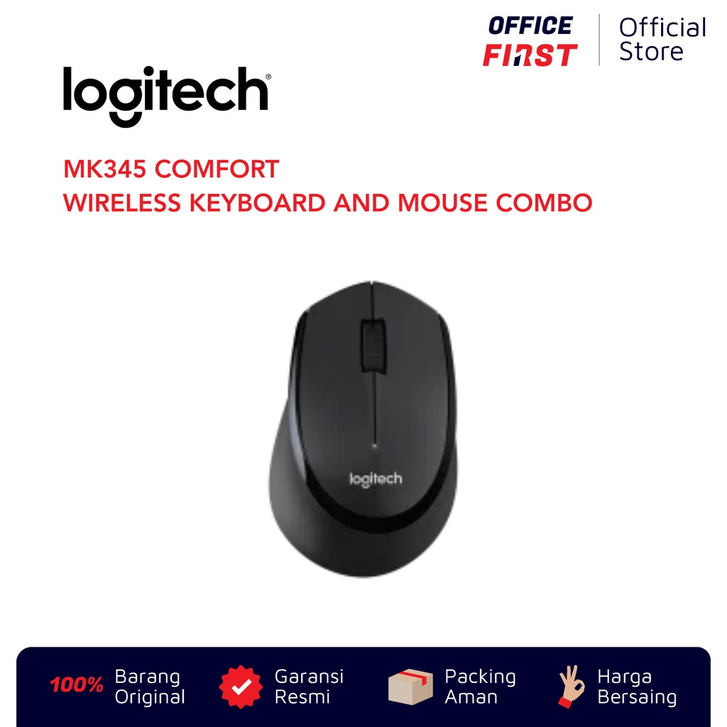 Logitech MK345 Comfort Wireless Keyboard Mouse Combo / USB MK 345