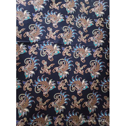 Kain  Batik Katun BP58 Var.1 Hitam x Toska