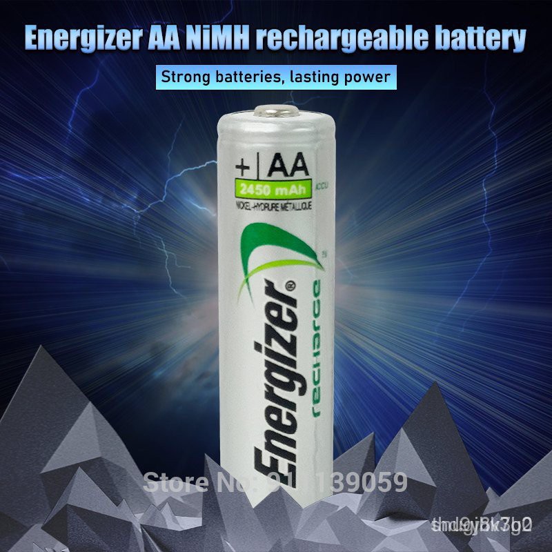 Pengisi Daya Baterai Energizer AA/AAA + Baterai Isi Ulang Kamera Ni-MH 1.2V AA 2450mAh