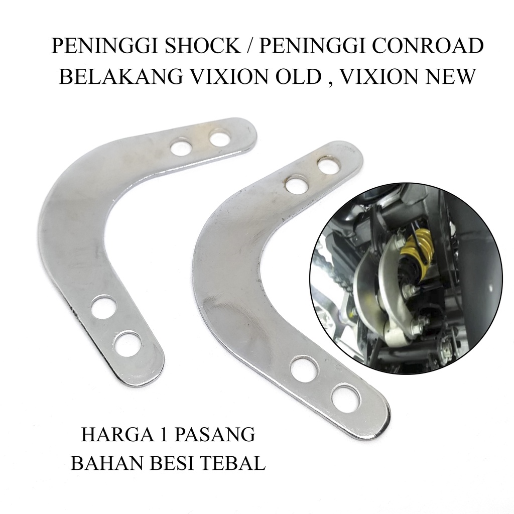 PENINGGI MONO SHOCK VIXION OLD / VIXION NEW BAHAN TEBAL FULL CROME HARAGA 1PASANG