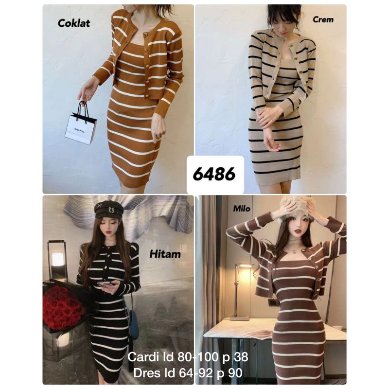 dres rajut import+cardigan 6486