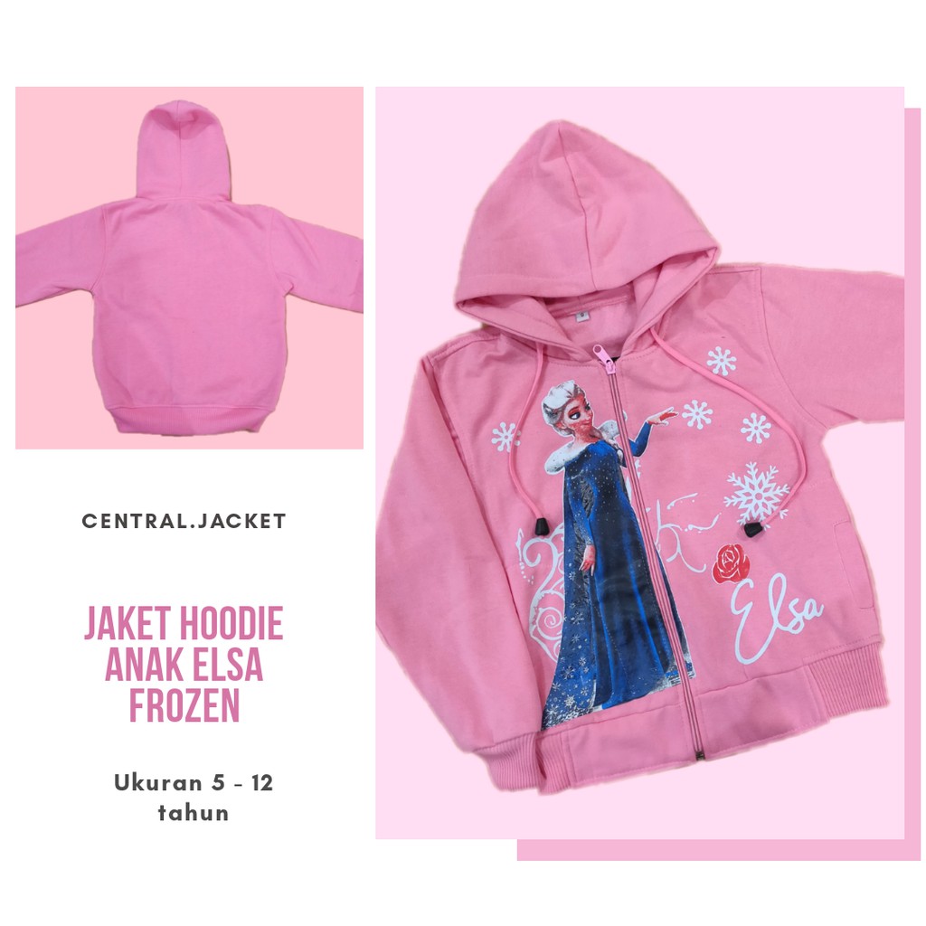 Jaket Anak Perempuan Princess Elsa - Sweater Hoodie Anak Tebal Musim Dingin - CENTRAL JACKET