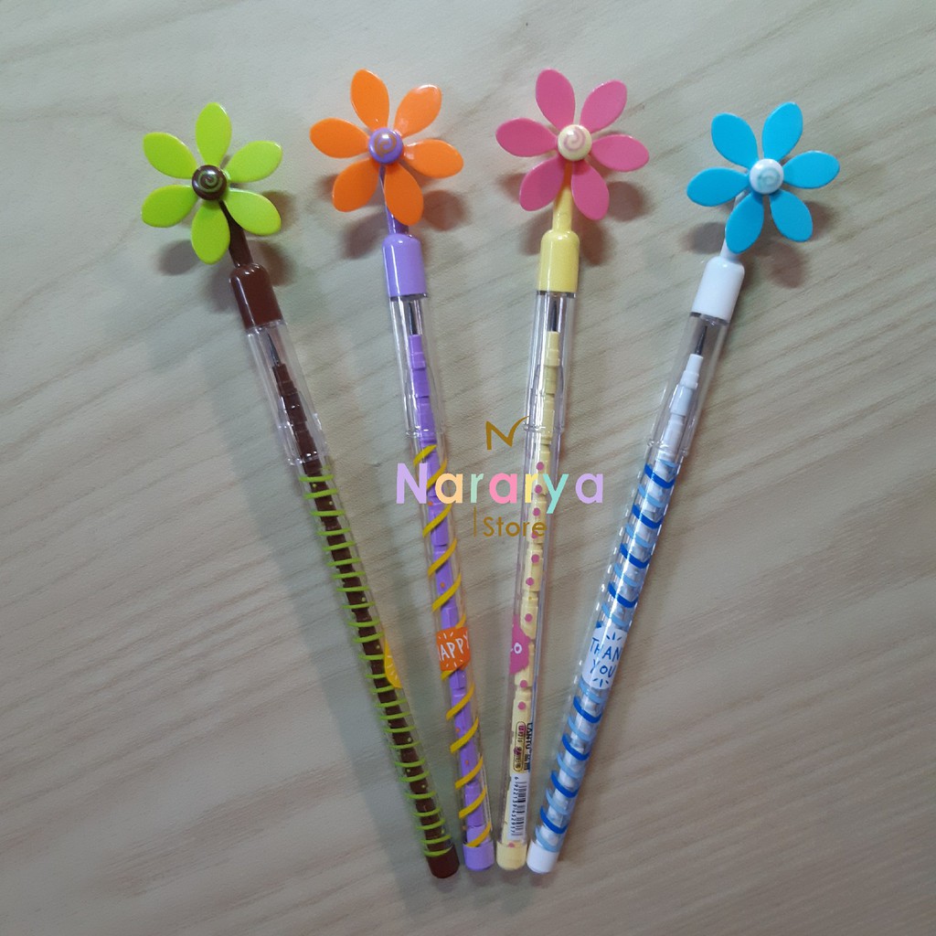 

2x Pensil Susun Bunga / Pensil Karakter / Pensil Lucu / Alat Tulis Sekolah