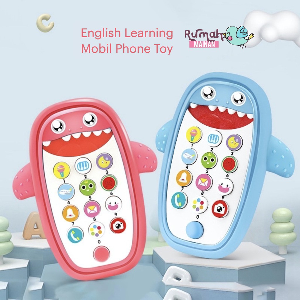 [Rumah MAINAN] Mainan Edukasi Baby Phone Baby Shark English Songs and Words Mainan Handphone Bayi mainan hp anak anak perempuan