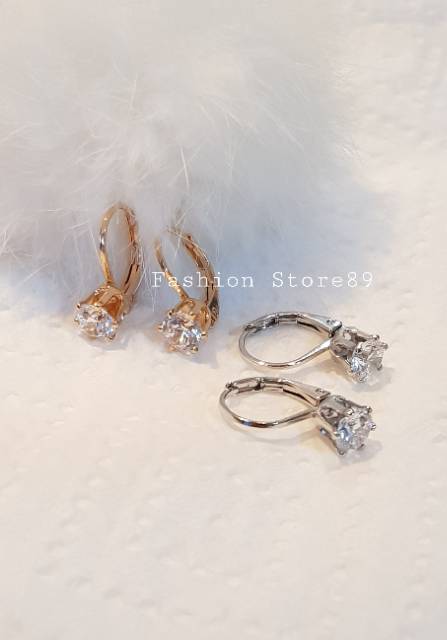 Anting import xuping /anting jepit xuping import white dan Gold jepit