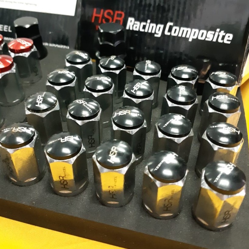 Lug Nuts HSR Mur Roda Racing Velg Mobil Baut 19 drat 1,5 Hitam Chrome - Toko Velg Surabaya