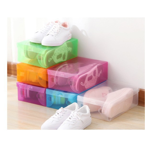 SHABRINA_FASHION!!! Kotak Sepatu Transparan Warna Warni
