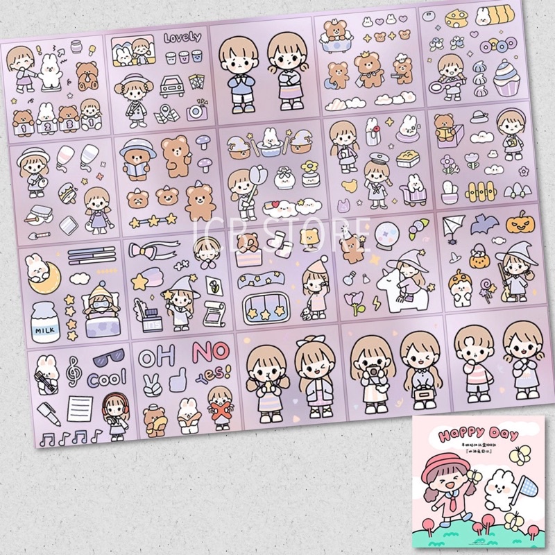 1 Lembar Stiker Aesthetic Tumblr Hp / Stiker Lucu Telado-PURPLE PVC