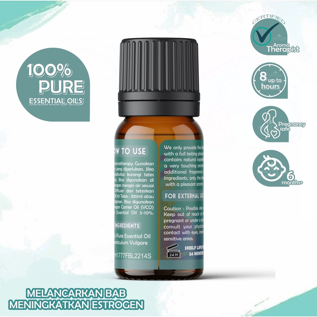 Fennel Bitter Leaf Pure Essential Oil - Minyak Aromaterapi Daun Adas 10ml