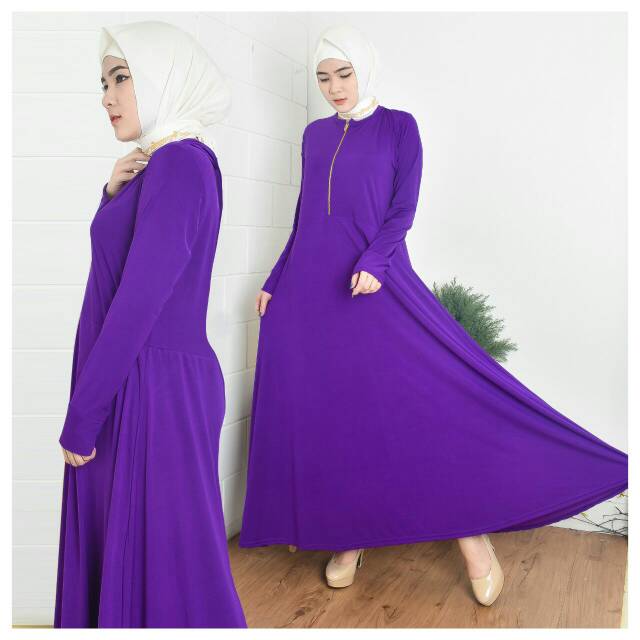 fashionshop119 Wanita Busui Dress / Gamis Jersey / Gamis Polos / Fashion Muslim (fs)