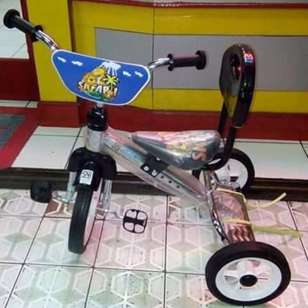 Ready Sepeda Anak Roda 3 Safari Stainless Sandaran Murah