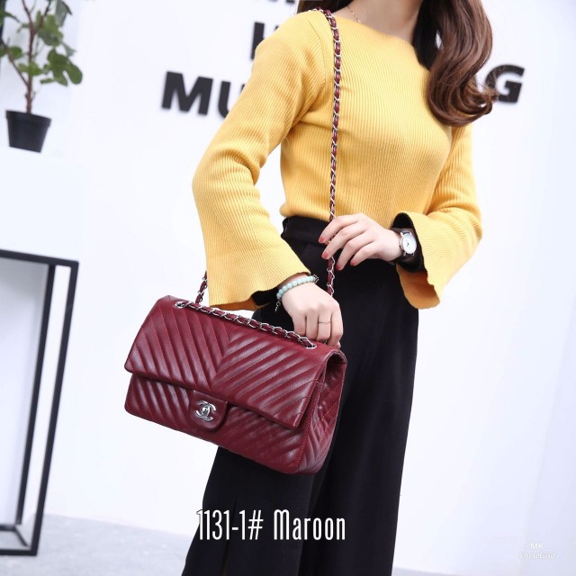 Tas Chanel Yunishara Classic Bag Maxi V Model Silver HDW with BOX