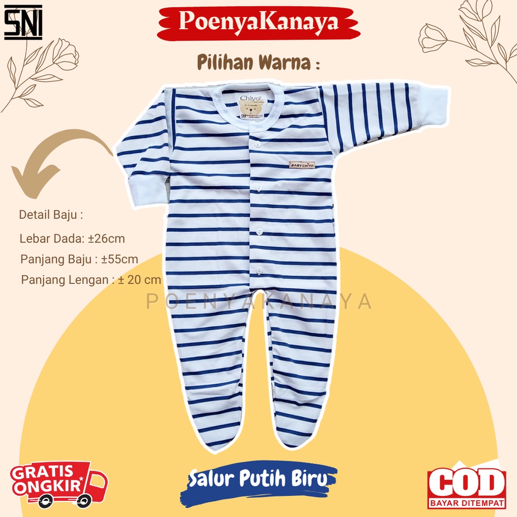 Chiyo Sleepsuit Bayi TUTUP Kaki 0-6 Bulan SNI TANPA Topi KD19