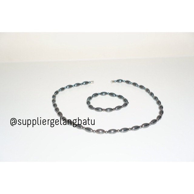 PROMO Kalung Gelang Kesehatan Korea Batu Oval Peredaran darah terapi blustin magnet alam fashion