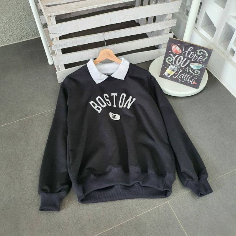 SWEATER UNISEX BOSTON // ATASAN UNISEX FLEECE TEBAL HALUS PREMIUM TERBARU,