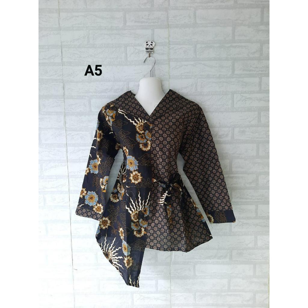 BLOUSE KERJA BATIK MODEL TALI SAMPING