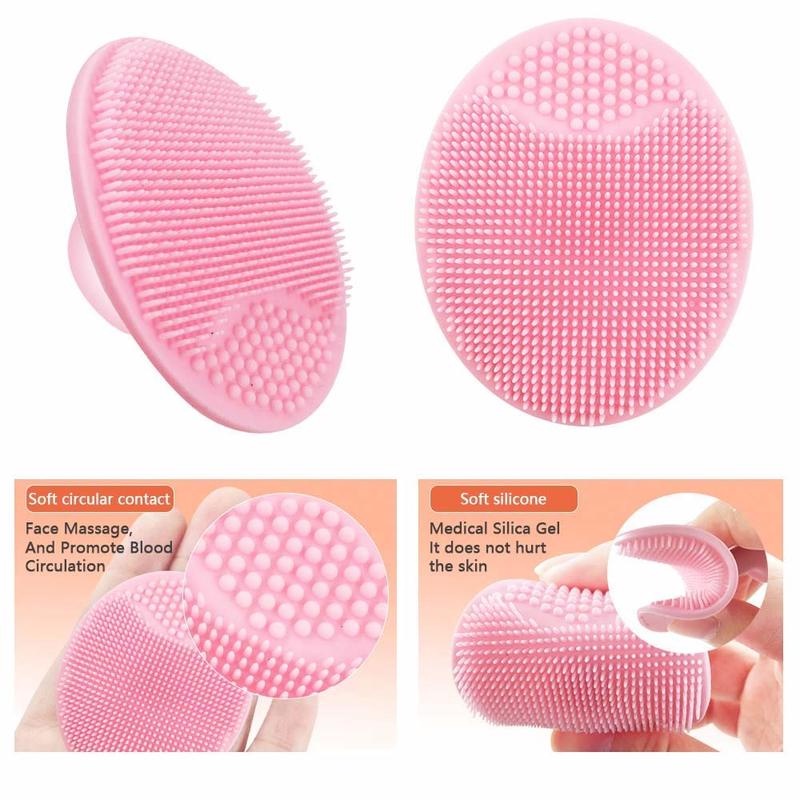 1pc Brush Scrub Pembersih Wajah Bentuk Oval Bahan Silikon Untuk Menghilangkan Komedo