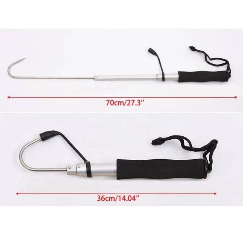 Gancu Ikan Telescopic Sea Fishing Gaff Stainless Aluminum Alloy Spear Hook Tackle