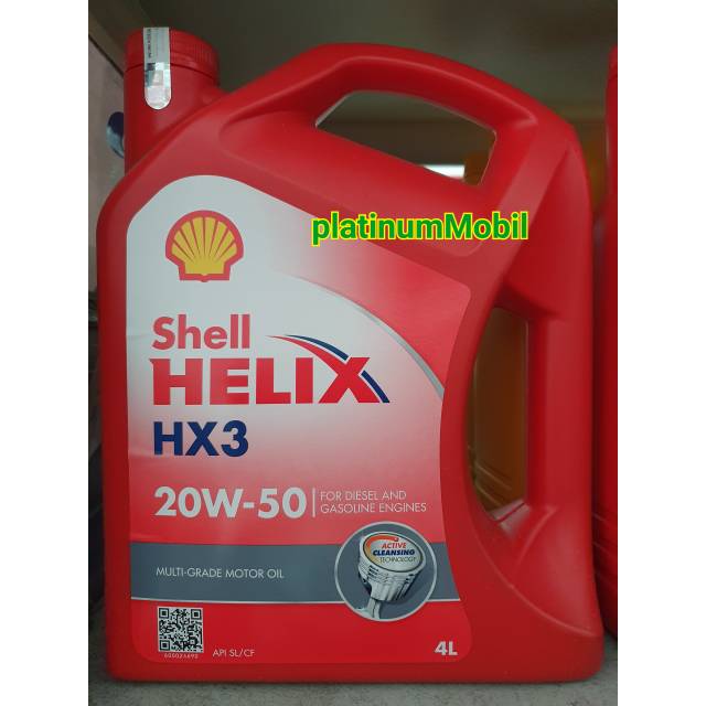Oli Shell Helix HX3 20w.50 SL/CF 4 liter
