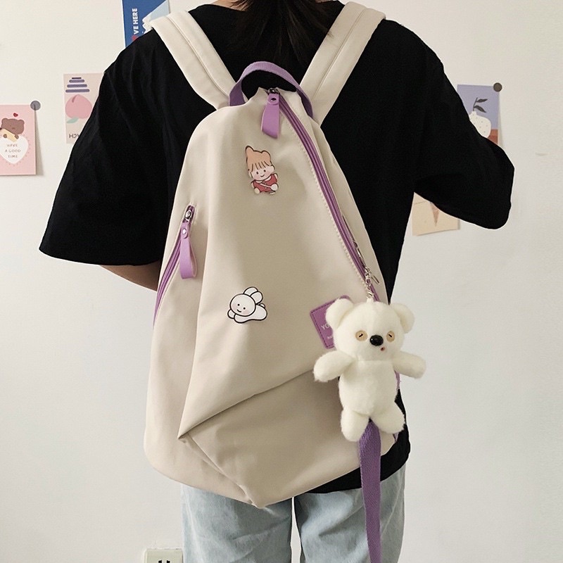 WYK79 Tas Ransel Wanita Pria Sekolah Kuliah Backpack Foldable Impor TKM