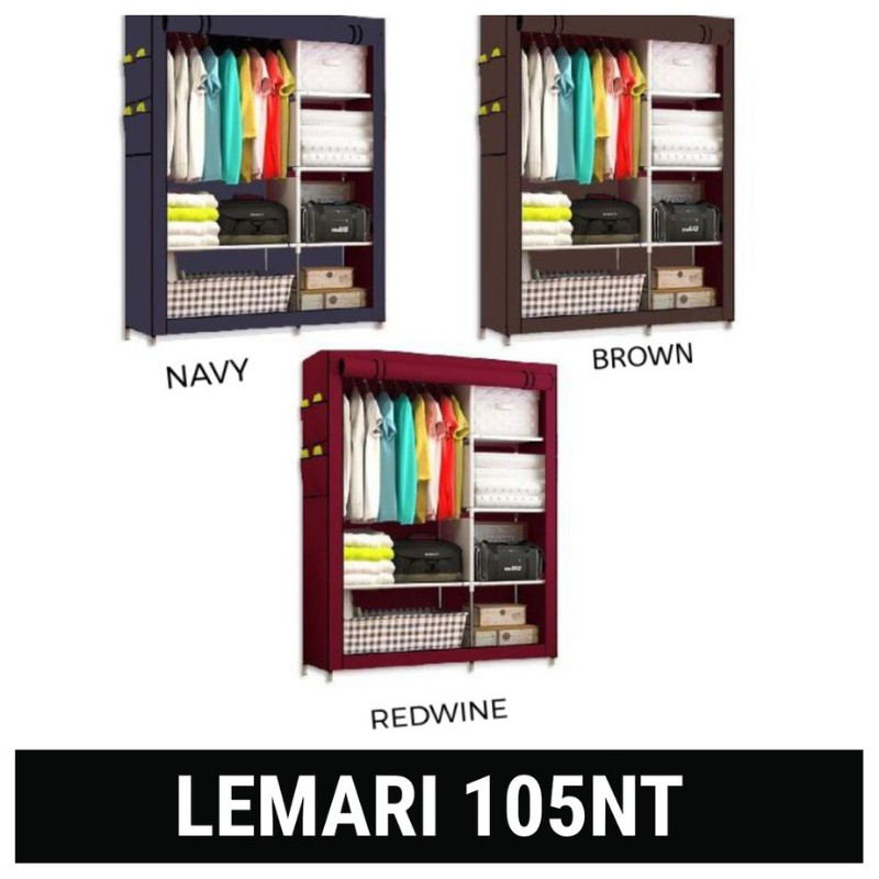 [PROMO]Lemari Pakaian Portable 105NT Import Premium Lemari Kain Serbaguna Multigungsi Bisa Bongkar Pasang Minimalis