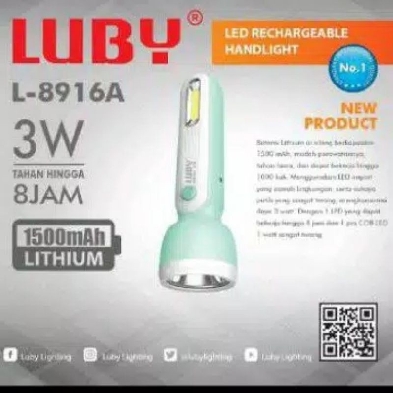 Senter Luby L-8916A / Lampu Emergency Luby L8916A Led