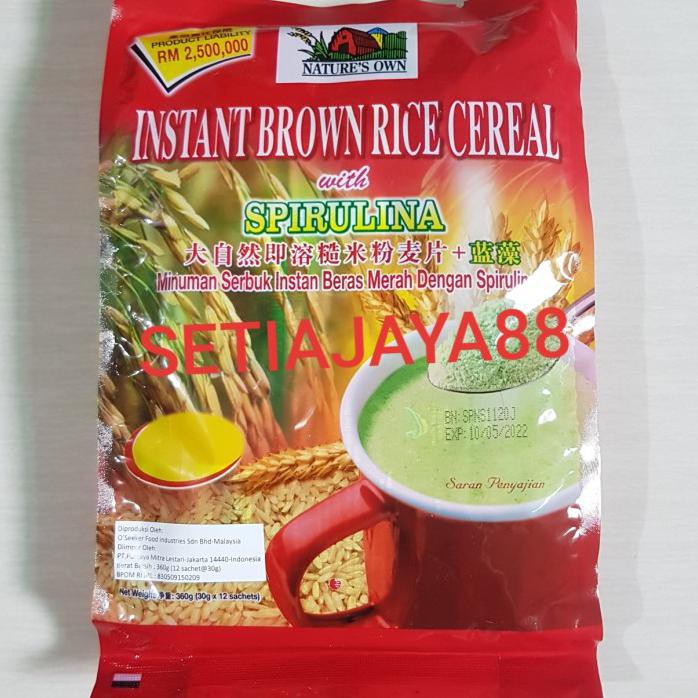 

NATURE'S OWN INSTANT BROWN RICE CEREAL SPIRULINA 360 GRAM (12 SACHET)