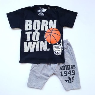  Baju  Setelan Anak Bayi Laki Cowok  Kaos  Born To Win 