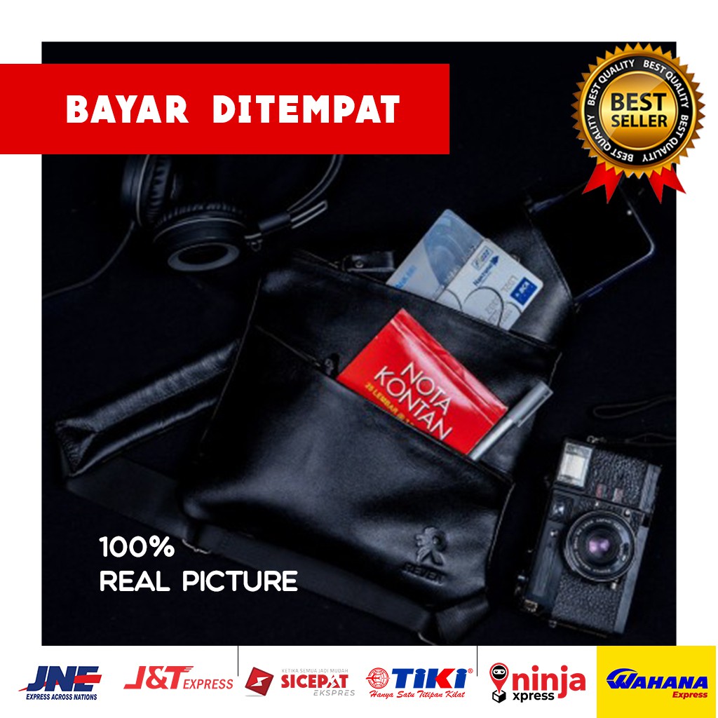 Tas Waistbag Pria Kulit Asli WAIST BAG Tas Bahu depan samping cowok kekinian 2021