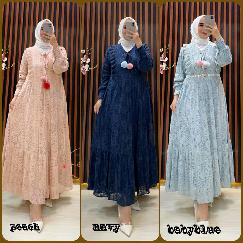 Kirana Pompom Midi Dress