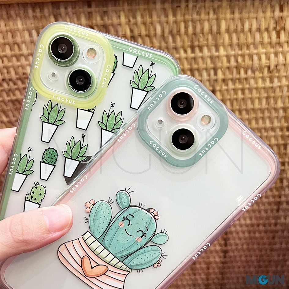 Cactus Full Camera Cover iPhone Soft Case iPhone 7 8 Plus X XS MAX XR 11 12 13 PRO MAX MINI