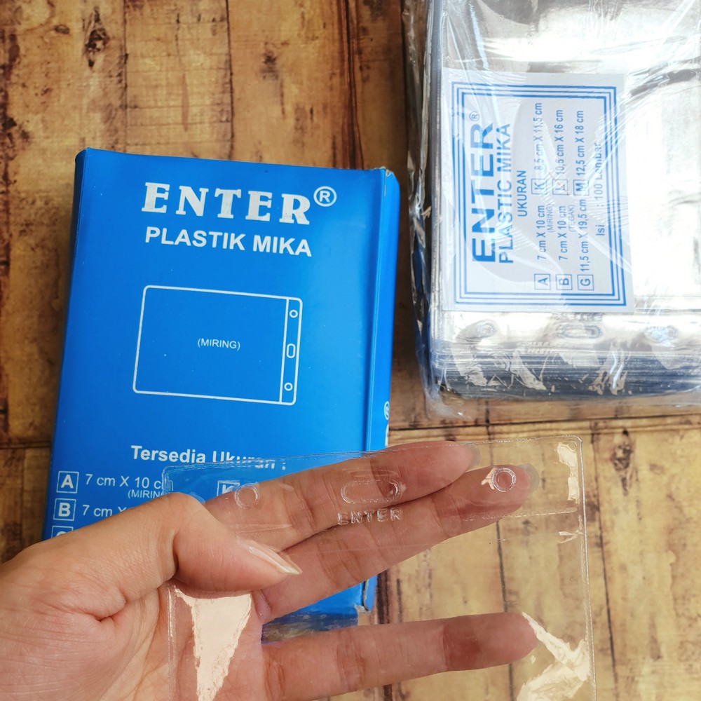 1 Pak isi 97 Pcs ID Card Mika - Plastik Nametag Enter 16 x 10,5 ukuran L - Kantong ID Card