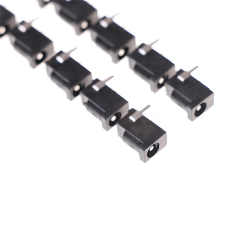 (LUCKID) 10pcs Soket Jack Power DC 3 Pin 3.5mm x 1.3mm Warna Hitam Untuk PCB