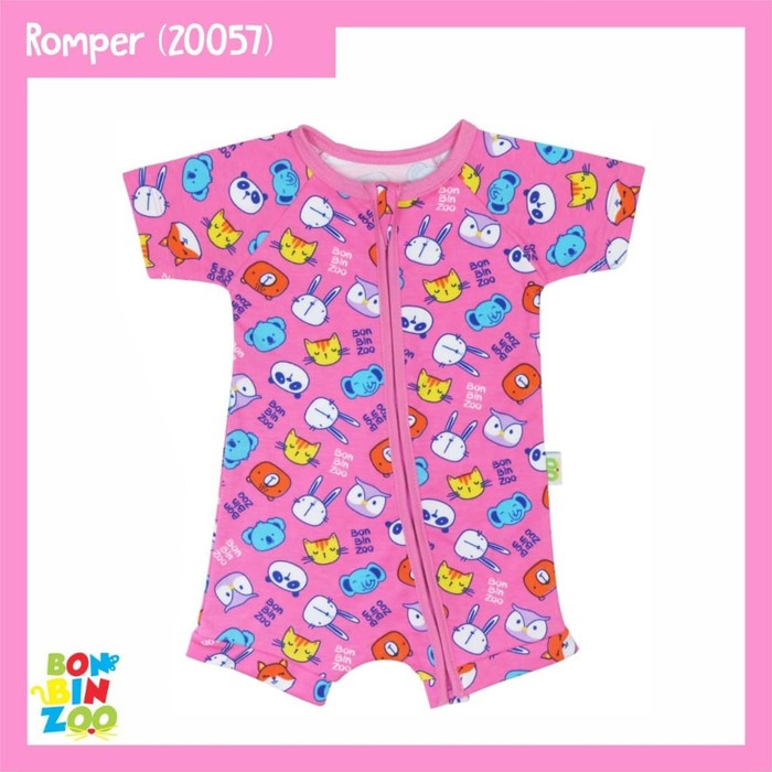 BONBINZOO Romper Bayi Resleting Bayu Kodok Segi Empat Baby Jumper