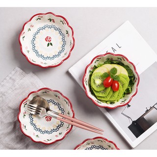 Mangkok Keramik Warna Merah Cherry untuk Salad Buah Mangkok Keramik Warna Merah Cherry untuk Salad Buah