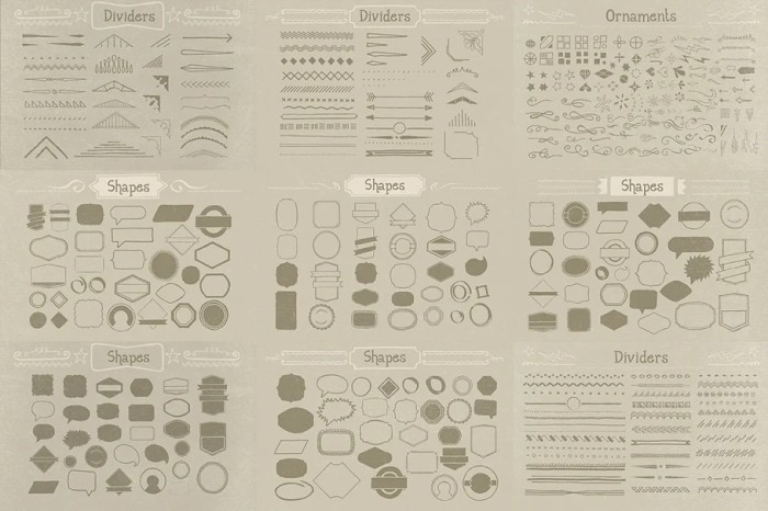 890 Handwritten Shape Bundle - Vector Designs