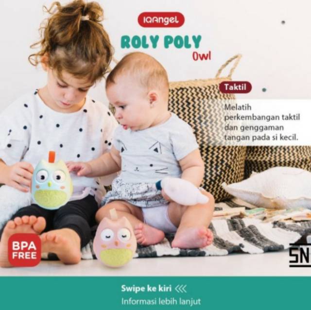 IQ Angel Roly Poly Owl Chime Rattle  Baby Toys Mainan Bayi Edukatif