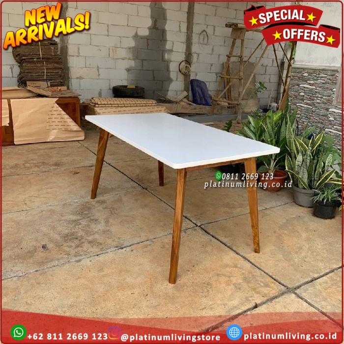 Meja Makan Jati 160x80 Cat Duco Meja Makan Shabby Duco Mewah Platinumliving Furniture Indonesia