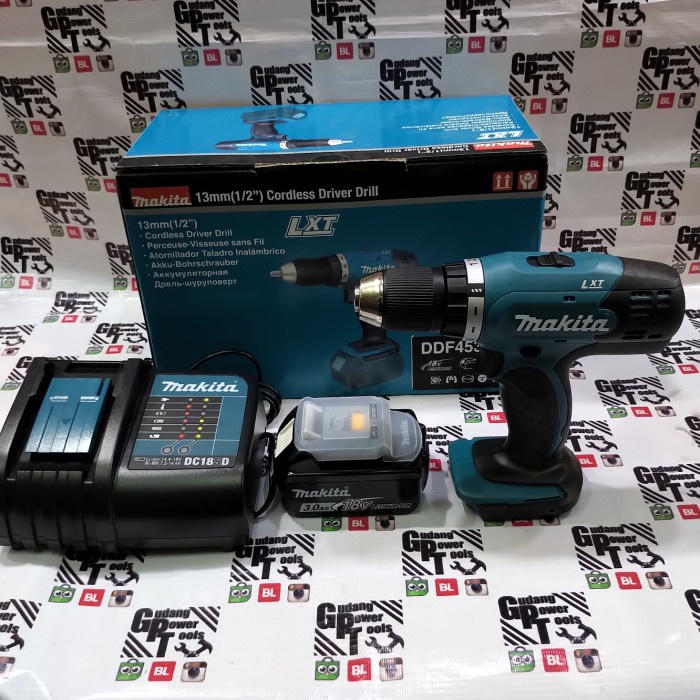 Mesin Bor Baterai Cordless Drill Makita 18V DDF453