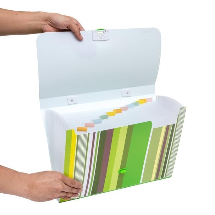 

Office & Stationery | Document Organizer | Bantex Pp Fancy Stripe Expanding File 13 Pocket Folio Ref. 3608 15 | Best Seller