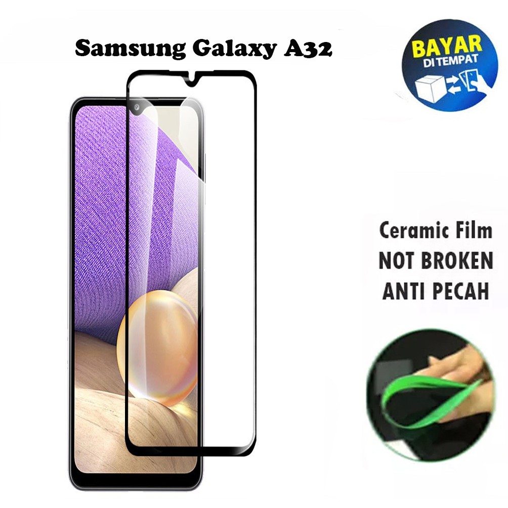 Tempered Glass Samsung Galaxy A32 FULL COVER FULL SCREEN Ceramic Film Anti Gores