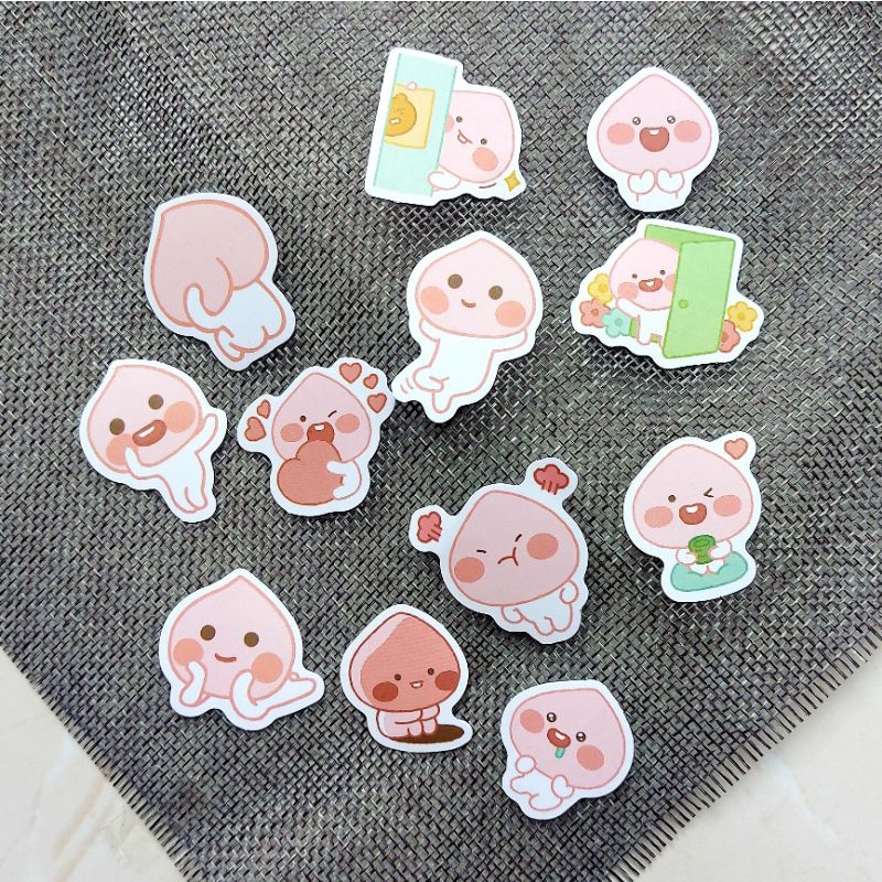 

[20 pcs] Sticker Cute Aesthetic PEACH FAMILY RANDOM Lucu Murah