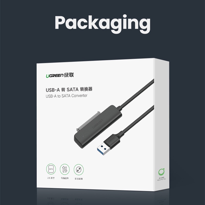 Ugreen Kabel Adapter Converter USB 3.0 Ke SATA 5Gbps Untuk Hard Disk HDD SSD Eksternal 2.5 &quot;