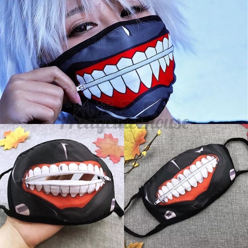 Masker Zipper Tokyo Ghoul Ghost Kaneki Ken New - Mask Tokyo Ghoul