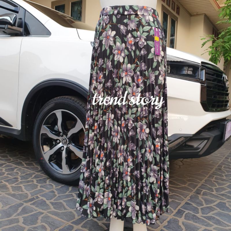 Rok Plisket Payung Motif Trend Story Premium Original