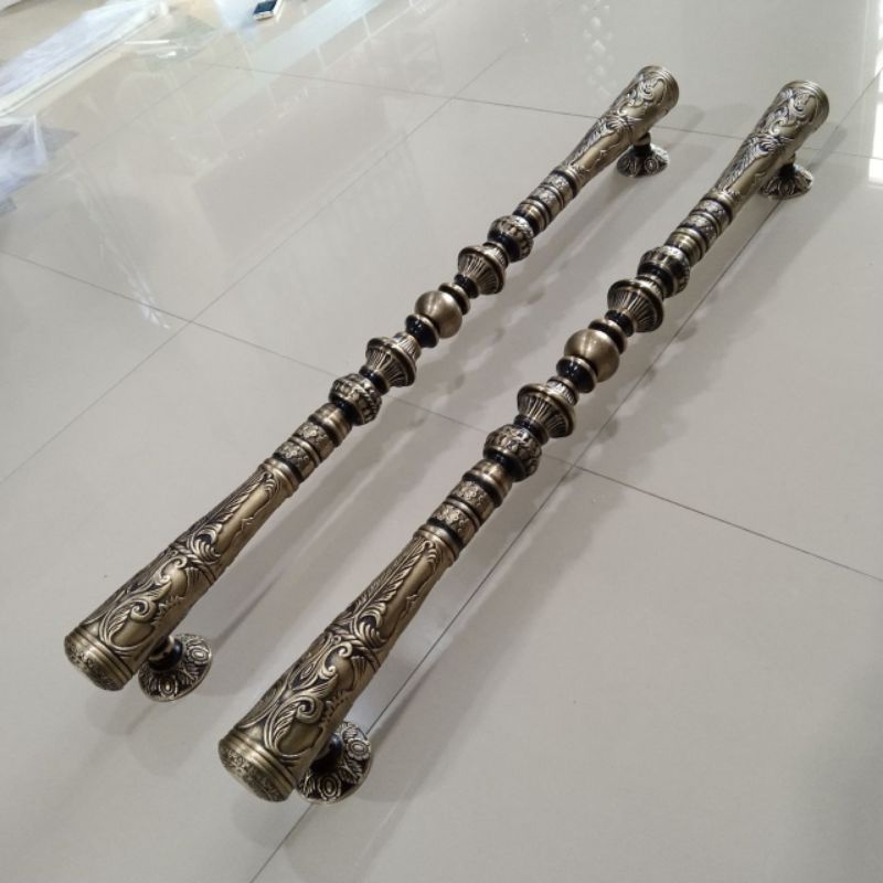 Handle/Gagang pintu Kuningan ukir 100 cm