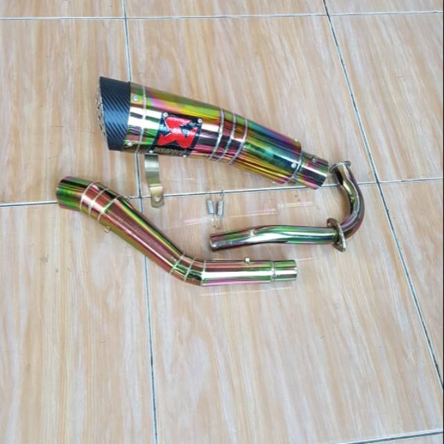KNALPOT MIO SOUL AKRAPOVIC FULL RAINBOW TERBARU